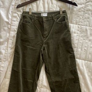 Olive green corduroy pants